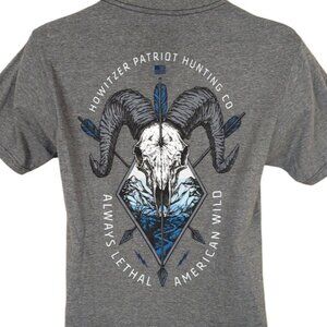 Howitzer T Shirt Mens Size Small Gray Patriot Hunting Lethal American Wild